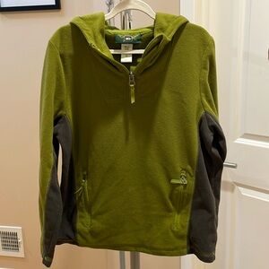 Rei kids  green and grey half zip fleece